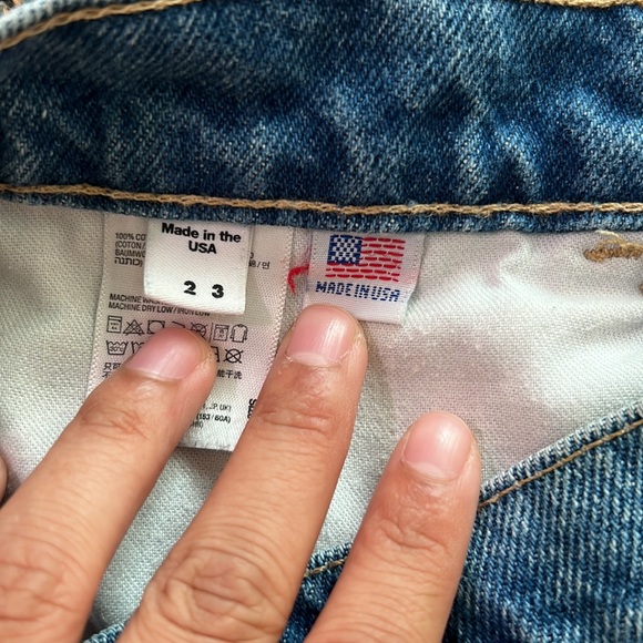 American Apparel Cuffed Blue Jeans Shorts - Picture 3 of 3